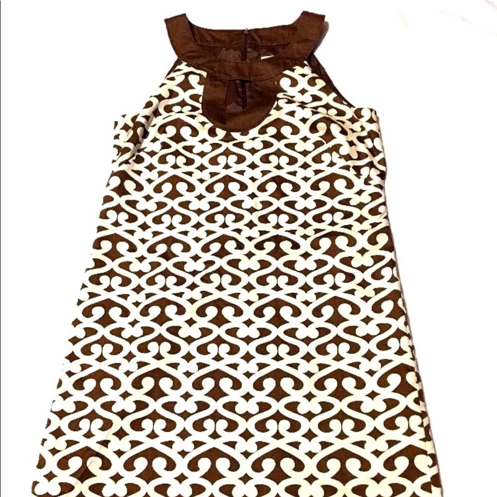 Ann Taylor Shift Dress Sleeveless brown short key